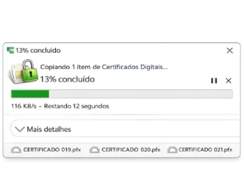 Certificado digital copiado sem controle entre máquinas do escritório