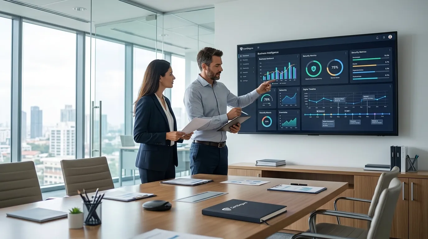 Profissionais analisando relatórios em ferramentas para monitorar vencimento de certificados digitais.